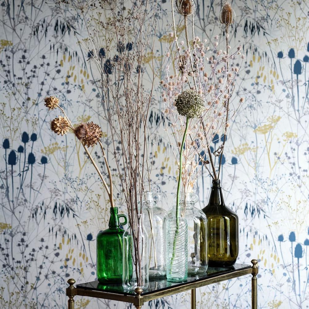 Graham & Brown Summer Border Blue Wallpaper By Clarissa Hulse