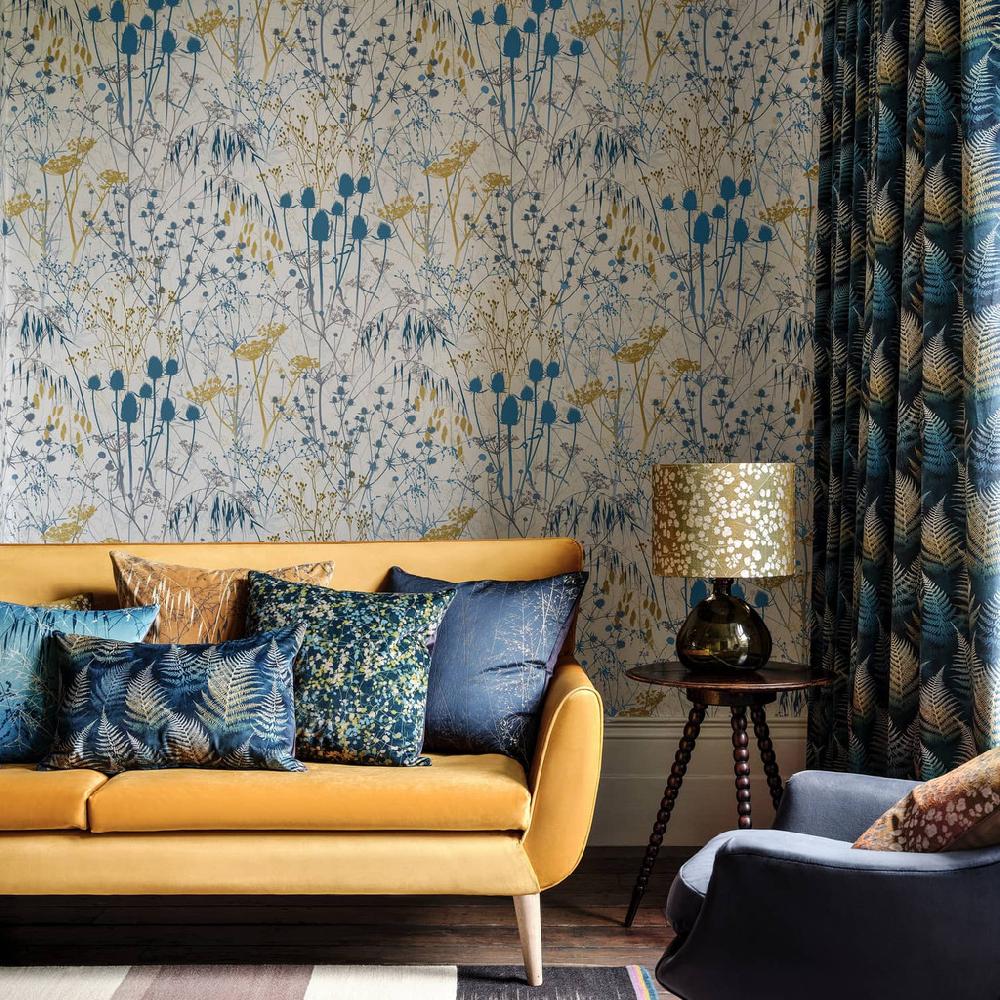 graham & brown Summer Border Blue Wallpaper by Clarissa Hulse