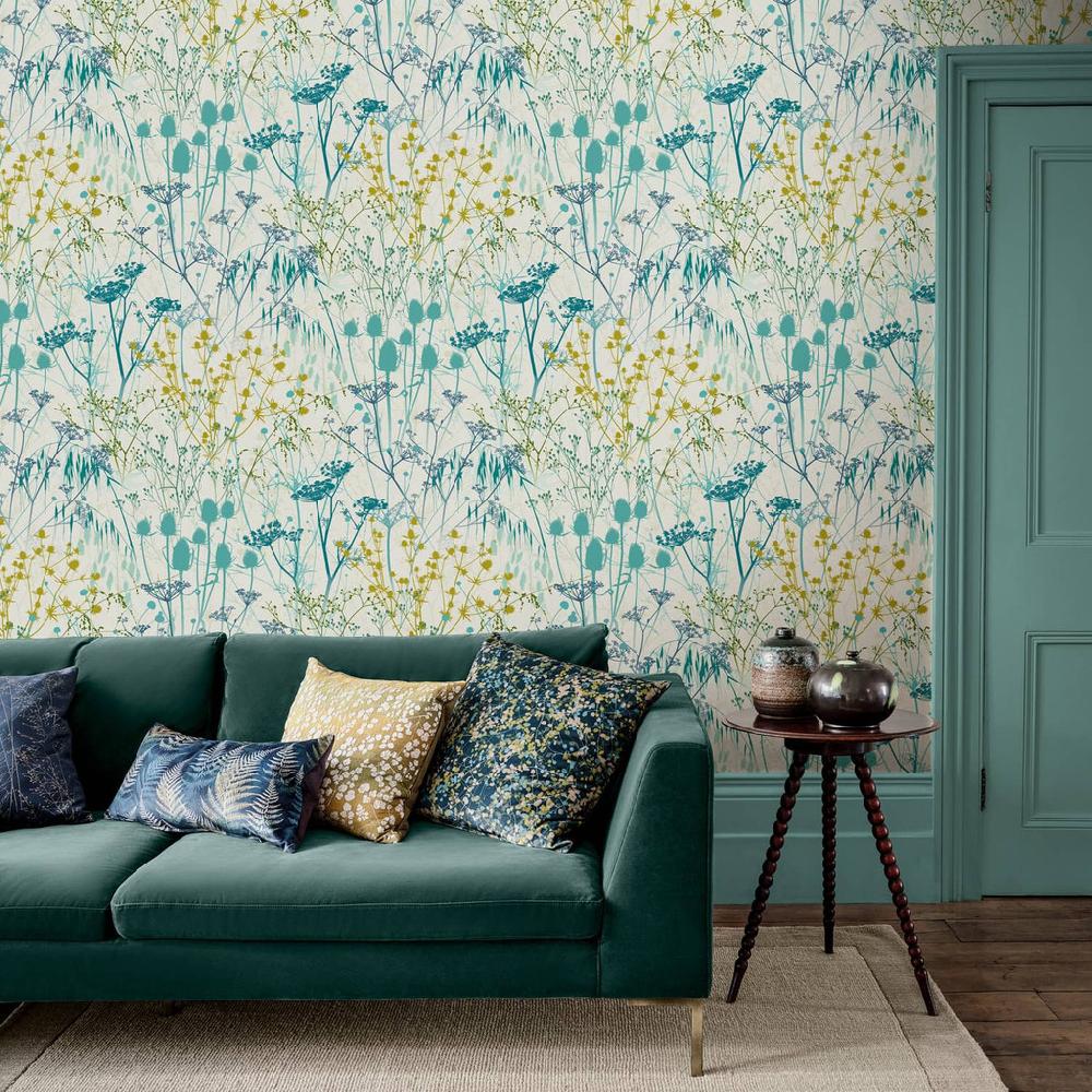 Graham & Brown Summer Border Verdigris Wallpaper By Clarissa Hulse