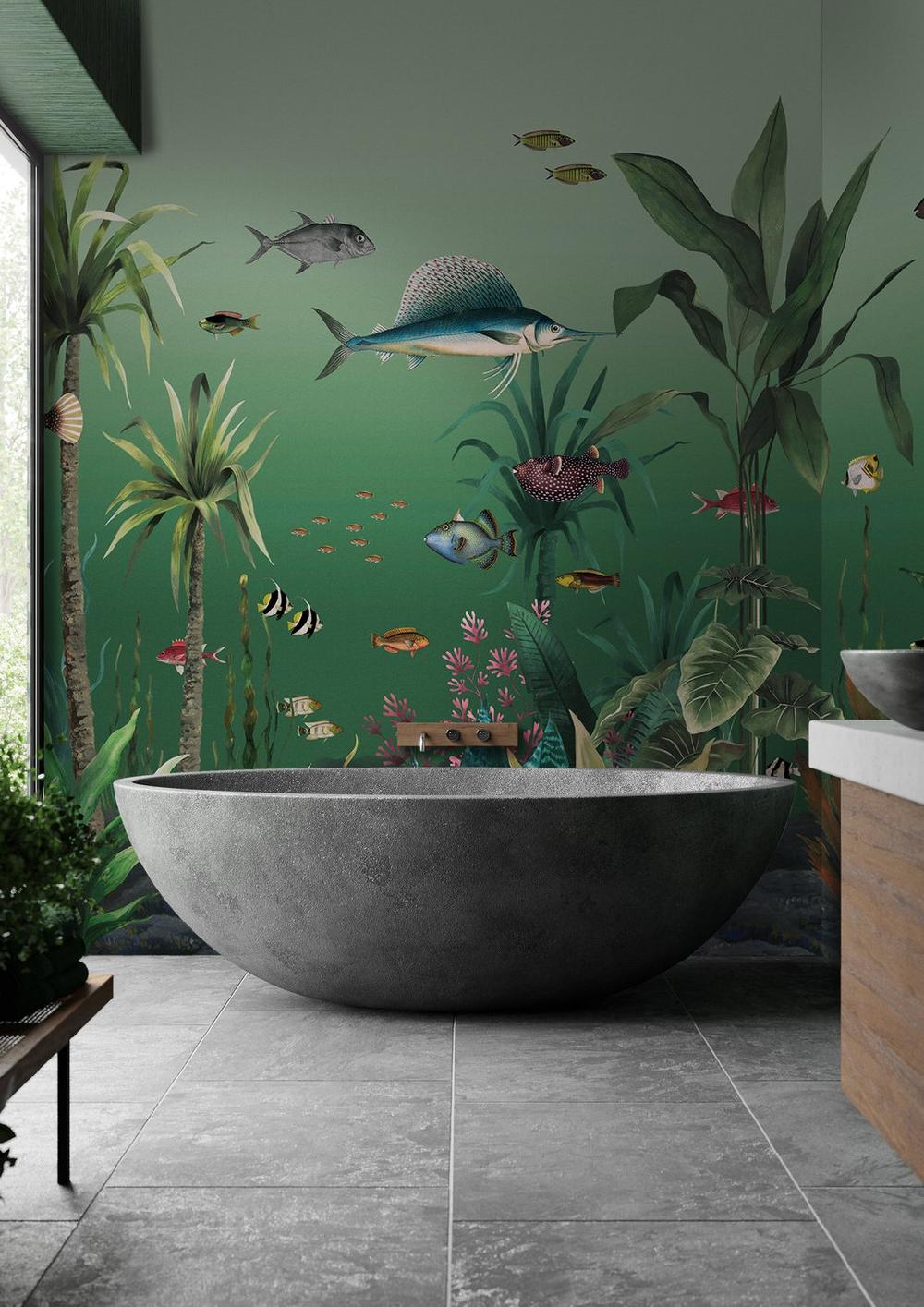 graham & brown Technicolour Aquarium Green Bespoke Mural