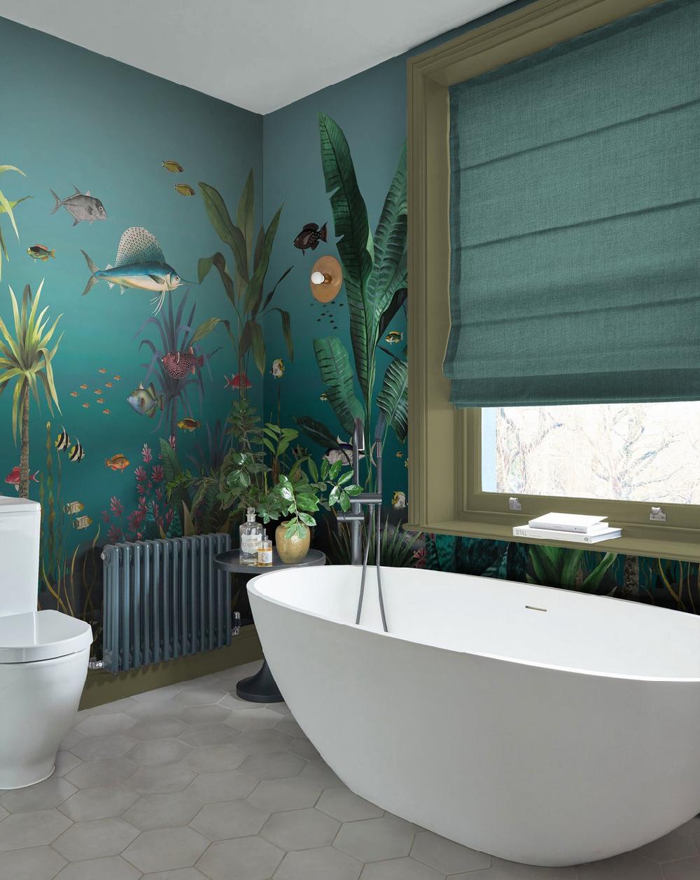 graham & brown Technicolour Aquarium Teal Bespoke Mural