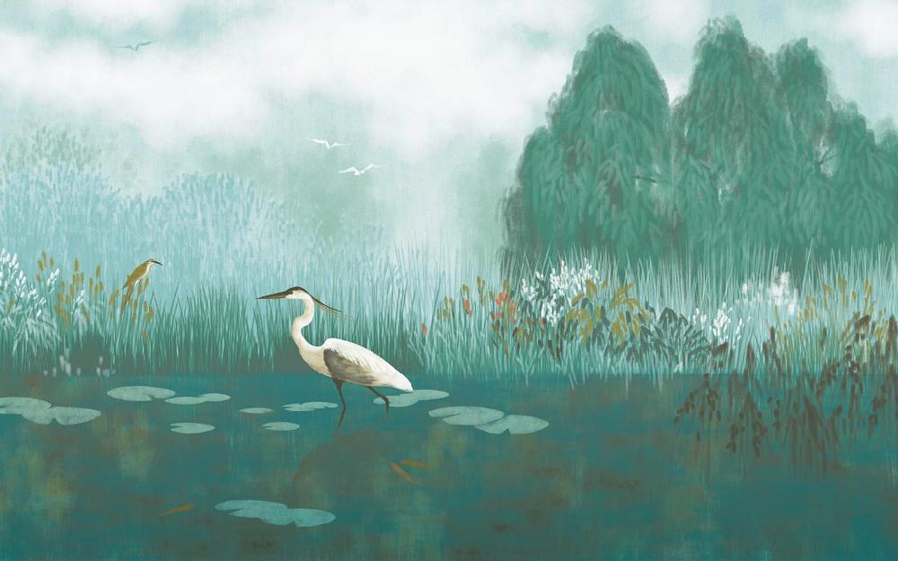 Graham & Brown The Weeping Willow Green Bespoke Mural