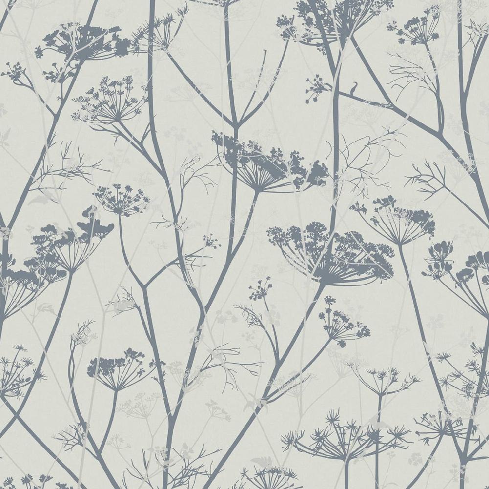 Graham & Brown Wild Chervil Dove & Silver Wallpaper By Clarissa Hulse