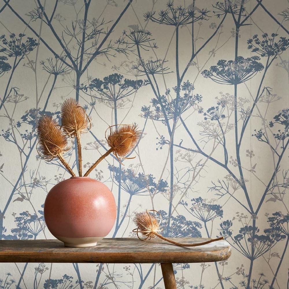 Graham & Brown Wild Chervil Dove & Silver Wallpaper By Clarissa Hulse