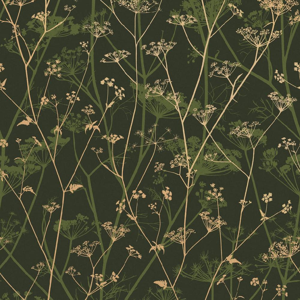 Graham & Brown Wild Chervil Sage & Gold Wallpaper By Clarissa Hulse