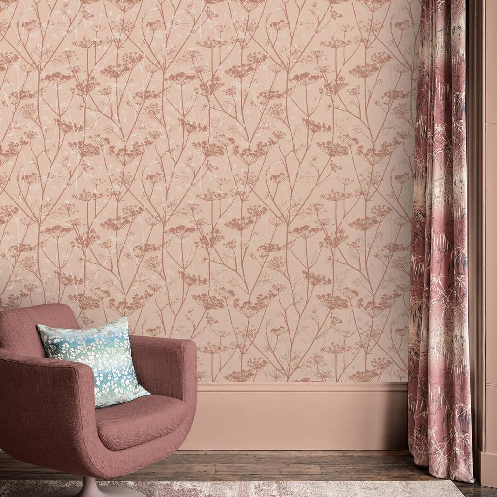 Graham & Brown Wild Chervil Shell & Rose Gold Wallpaper By Clarissa Hulse
