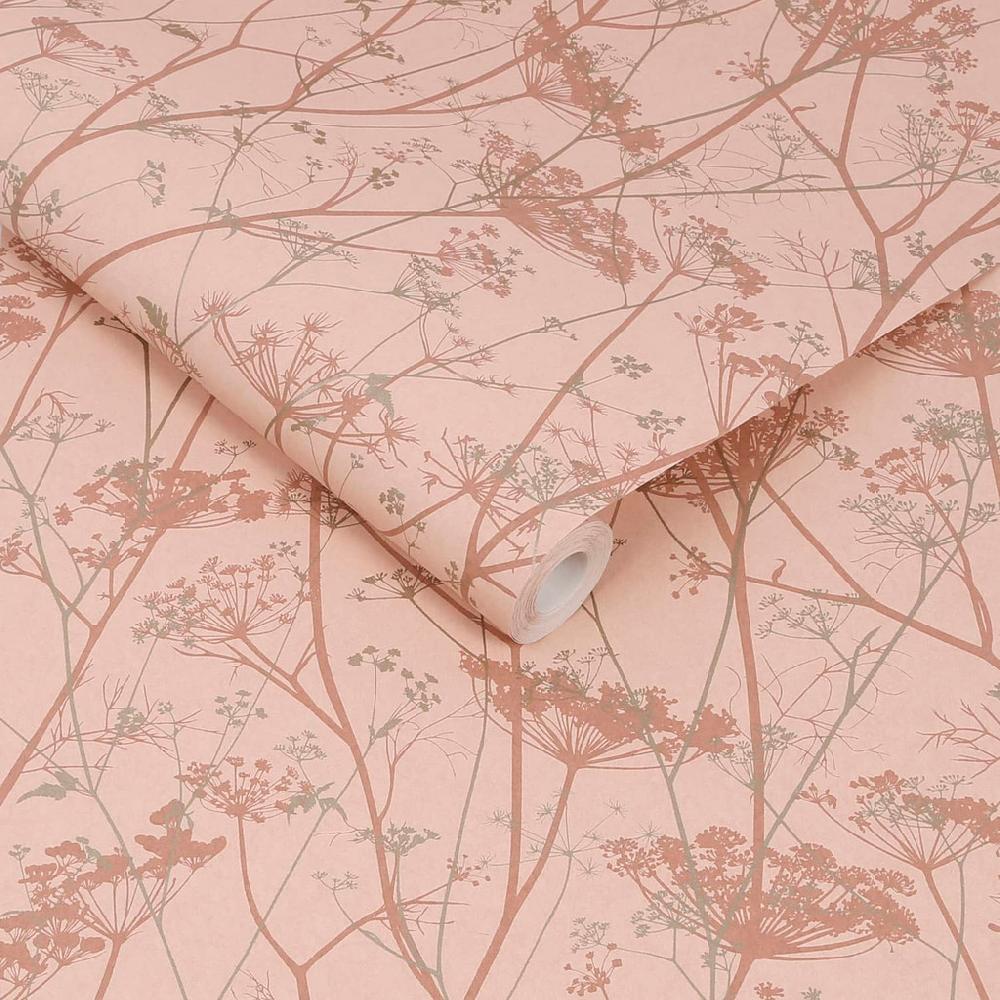 Graham & Brown Wild Chervil Shell & Rose Gold Wallpaper By Clarissa Hulse