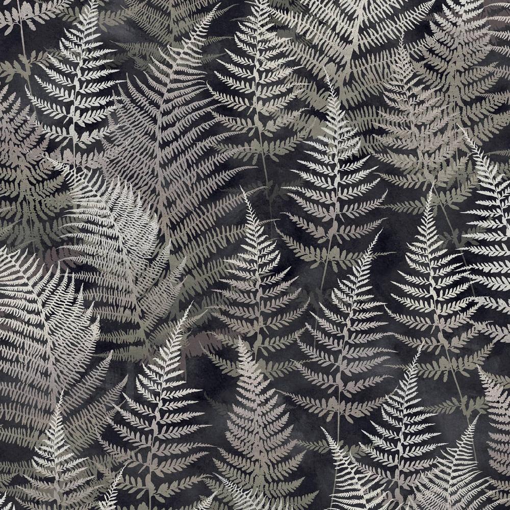 Graham & Brown Woodland Fern Charcoal Wallpaper By Clarissa Hulse