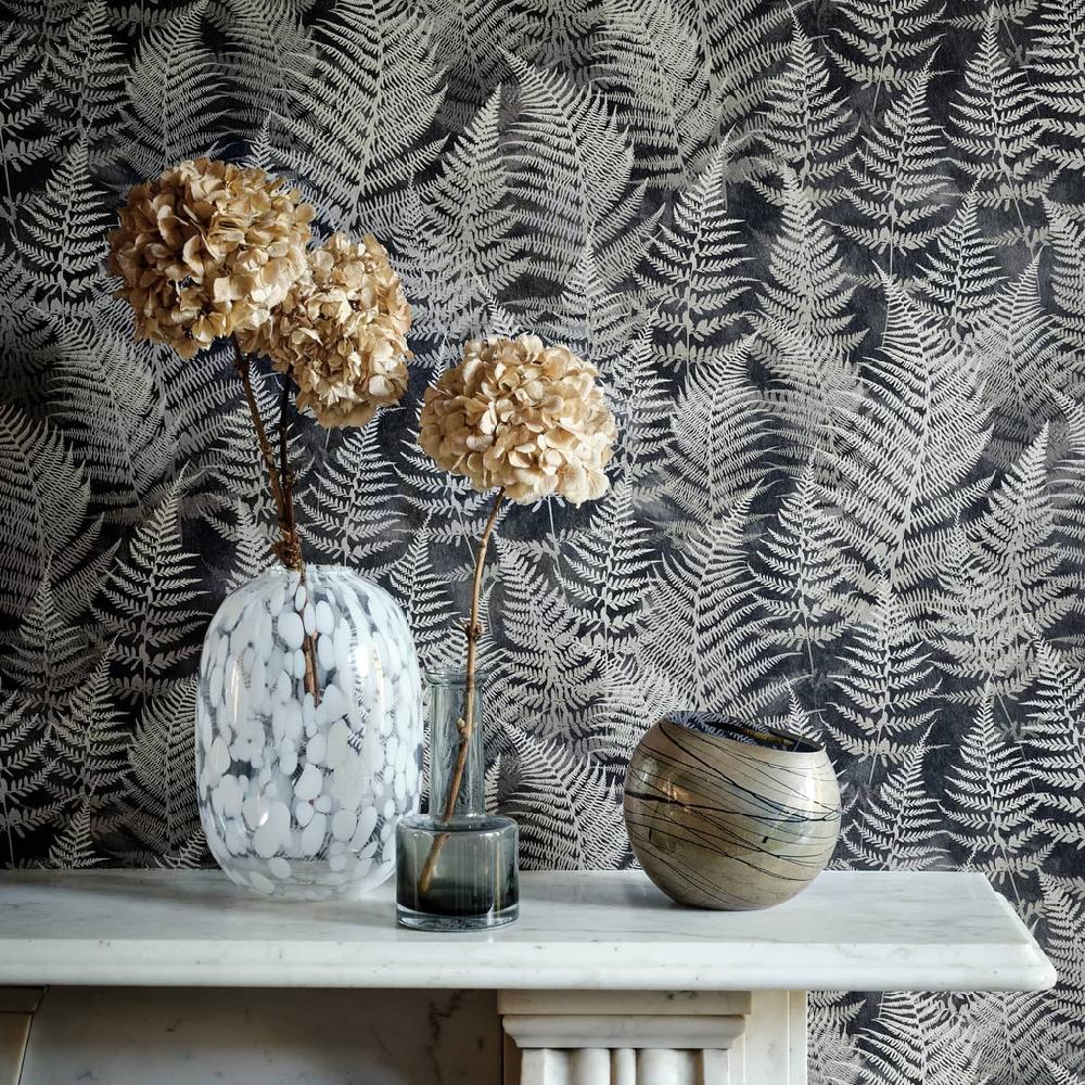 graham & brown Woodland Fern Charcoal Wallpaper by Clarissa Hulse