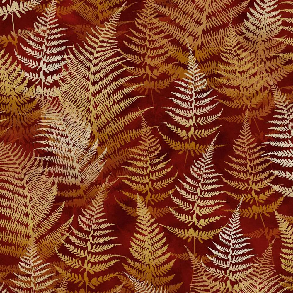 Graham & Brown Woodland Fern Rust Wallpaper By Clarissa Hulse