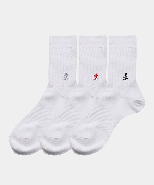 Gramicci Basic Crew Socks WHITE SET OF 3