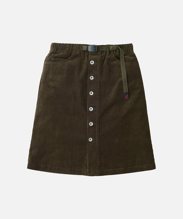 Gramicci Buttoned Down Midi Skirt DEEP BROWN