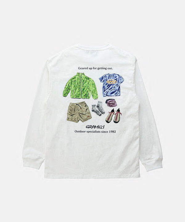 gramicci Geared Up L/S Tee WHITE