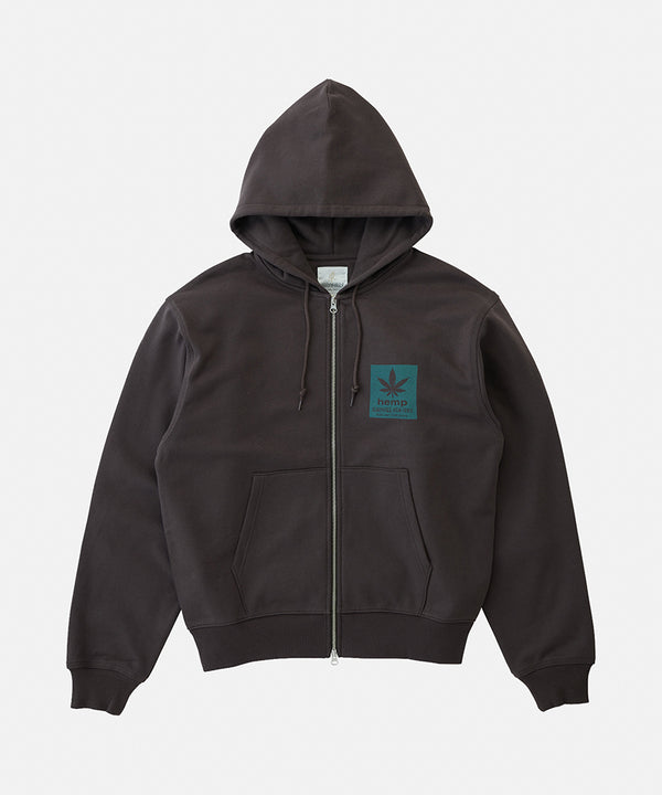 Gramicci Hemp Zip Hooded Sweatshirt DEEP BROWN