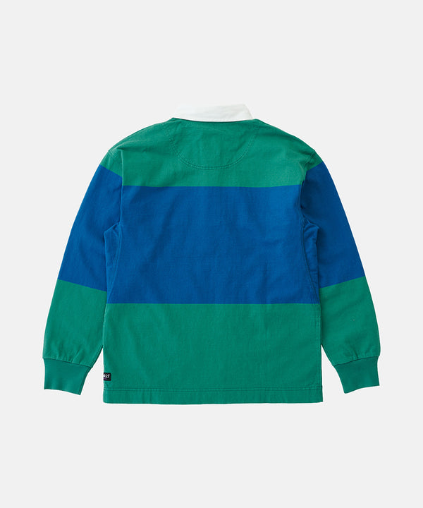 Gramicci Langdon Rugby Shirt CERULEAN / EMERALD