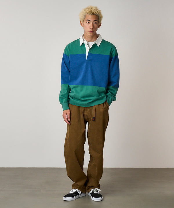 Gramicci Langdon Rugby Shirt CERULEAN / EMERALD