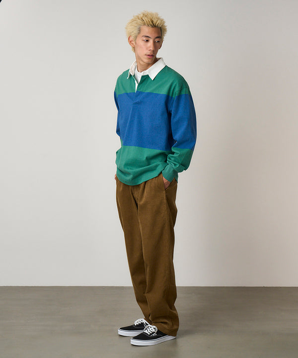 Gramicci Langdon Rugby Shirt CERULEAN / EMERALD