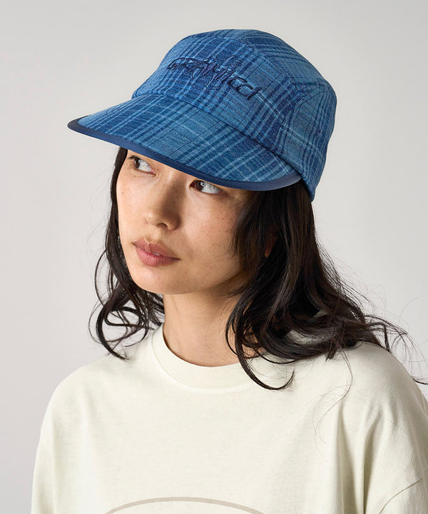 Gramicci Long Bill Cap INDIGO CHECKERED PLAID