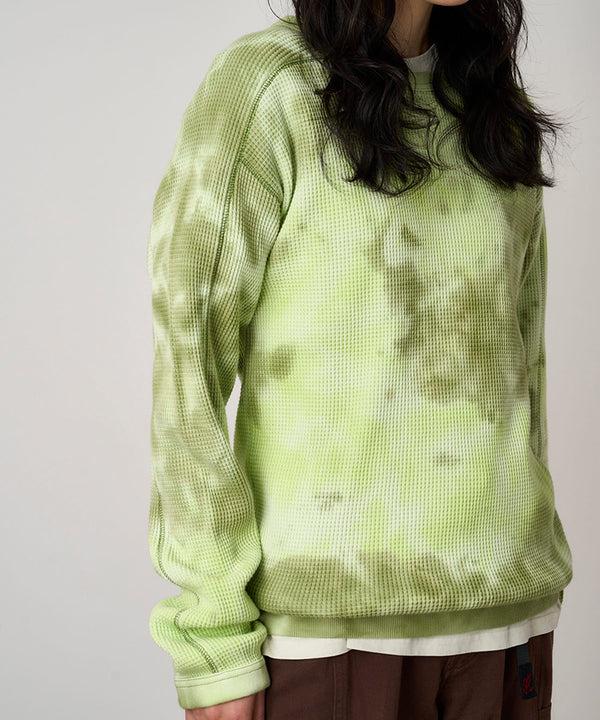 Gramicci Waffle Crew TURQUOISE TIE-DYE
