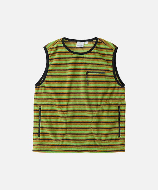 gramicci Thermal Fleece W's Pullover CHARTREUSE STRIPE