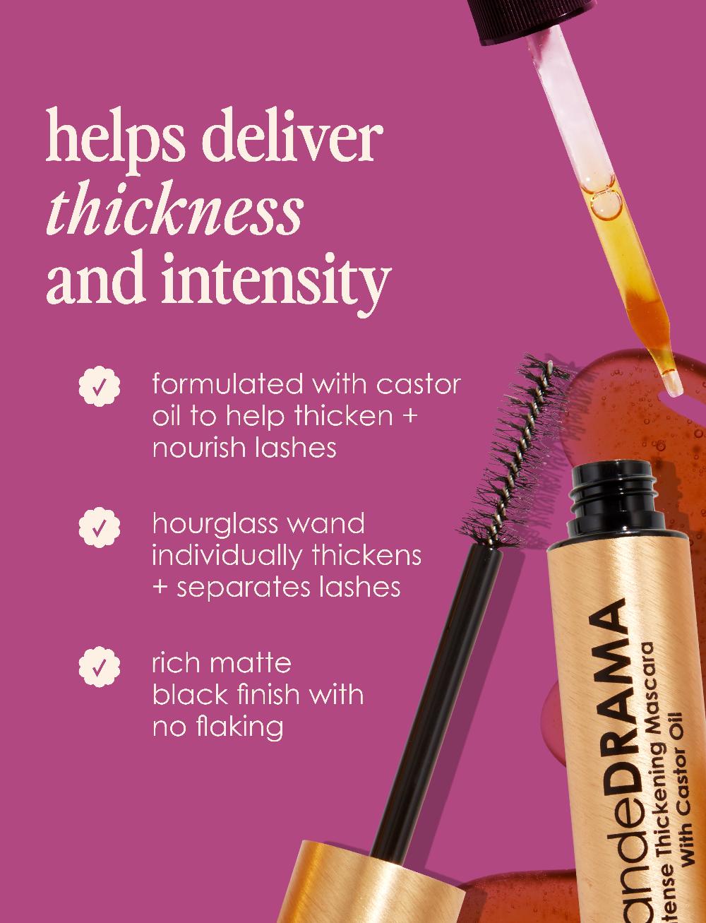 Grande Cosmetics GrandeDRAMA Intense Thickening Mascara With Castor Oil