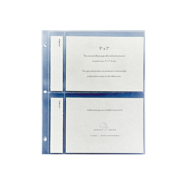 Graphic Image 5 X 7 Large 3-Ring Clear Pocket Album Refill
