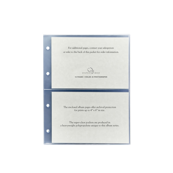 Graphic Image Medium 4-Ring Clear Pocket Album Refill