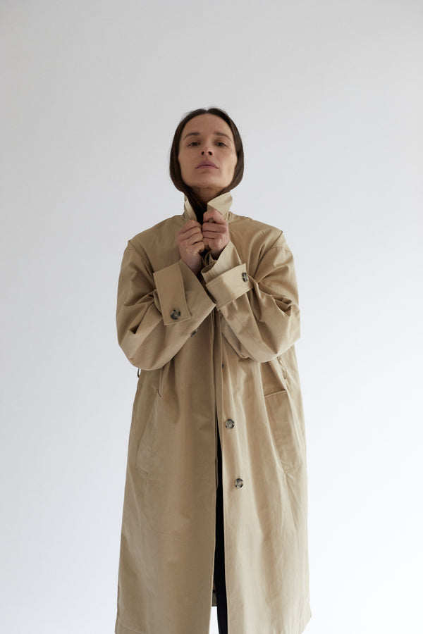 Graumann Bea Coat In Coated Cotton Twill