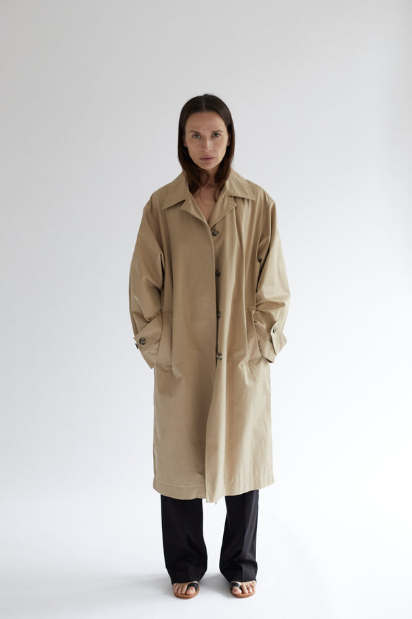 graumann Bea Coat in Coated Cotton Twill