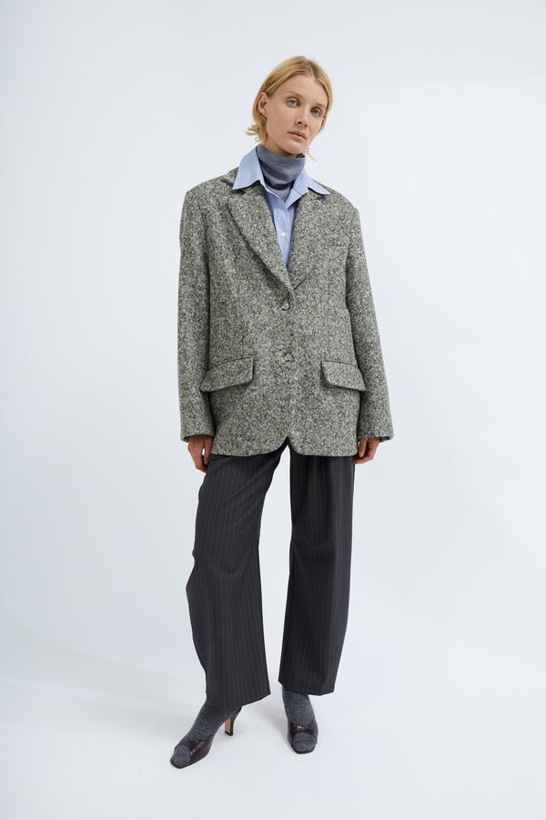 Graumann Betty Pants In Grey Pinstripe