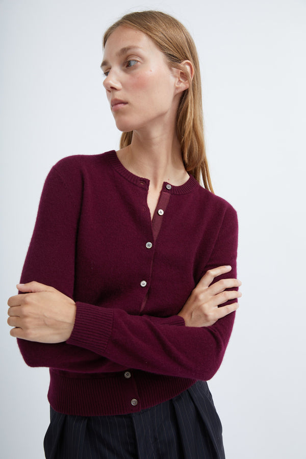 Graumann Coco Cardigan In Wine