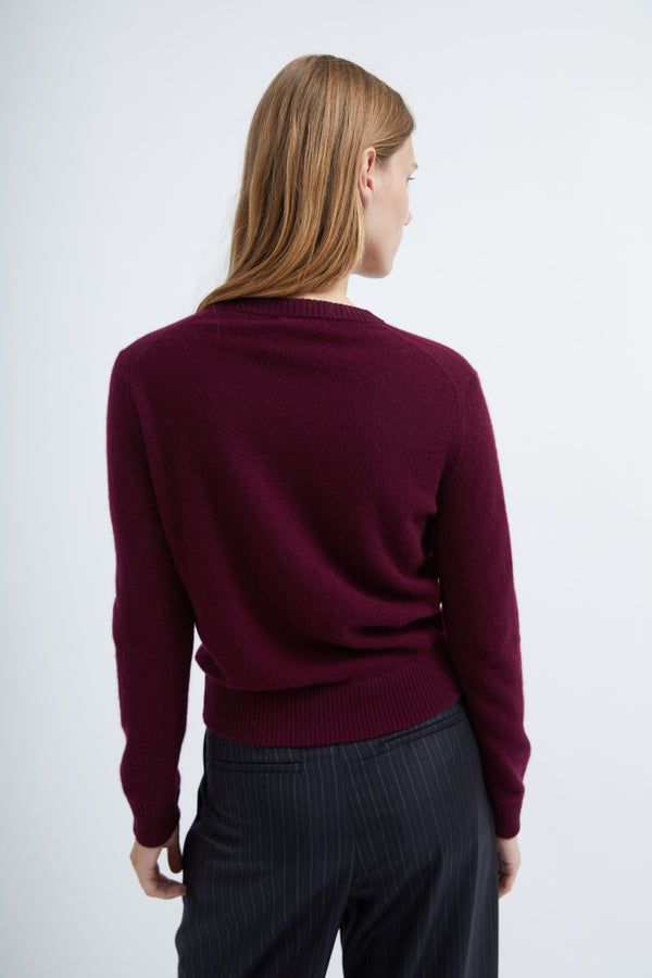 Graumann Coco Cardigan In Wine