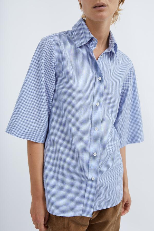 graumann Emma shirt in Blue check cotton