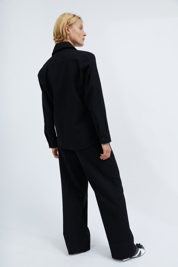 Graumann Mio Shirt In Black Light Wool