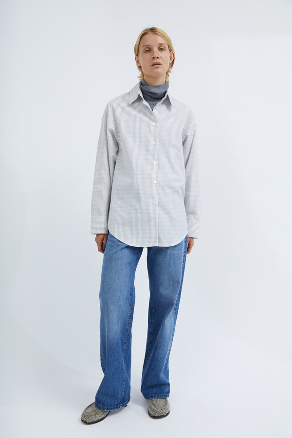 Graumann Naomi Shirt In White Checked Cotton