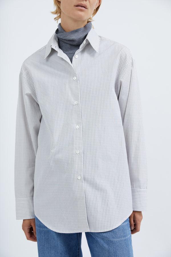 Graumann Naomi Shirt In White Checked Cotton