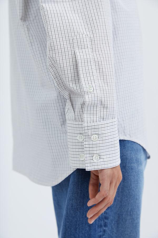 Graumann Naomi Shirt In White Checked Cotton