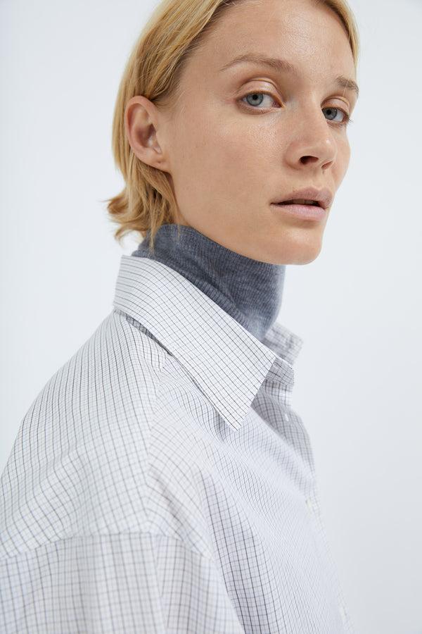 graumann Naomi Shirt in White checked cotton