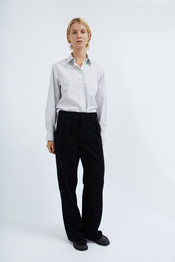 Graumann Selda Shirt In White Checked Cotton