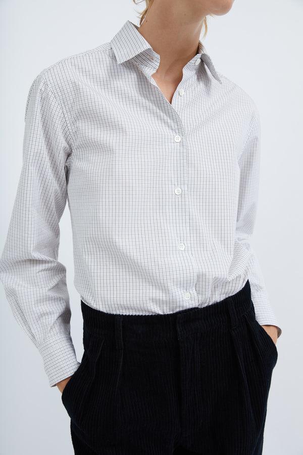 Graumann Selda Shirt In White Checked Cotton