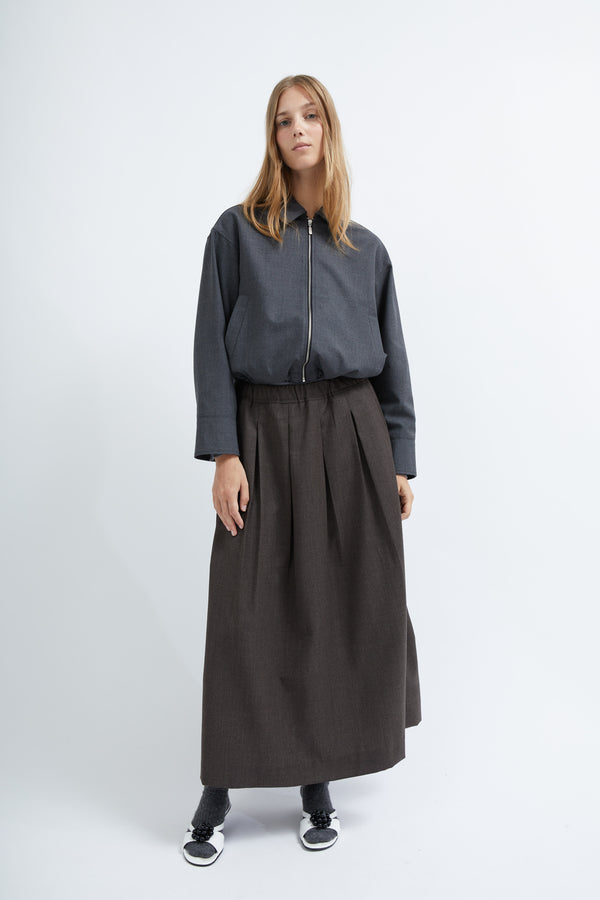 Graumann Viola Skirt In Brown Light Wool