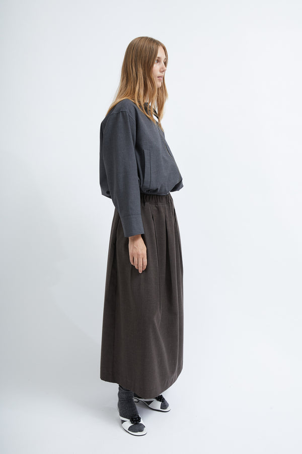 Graumann Viola Skirt In Brown Light Wool