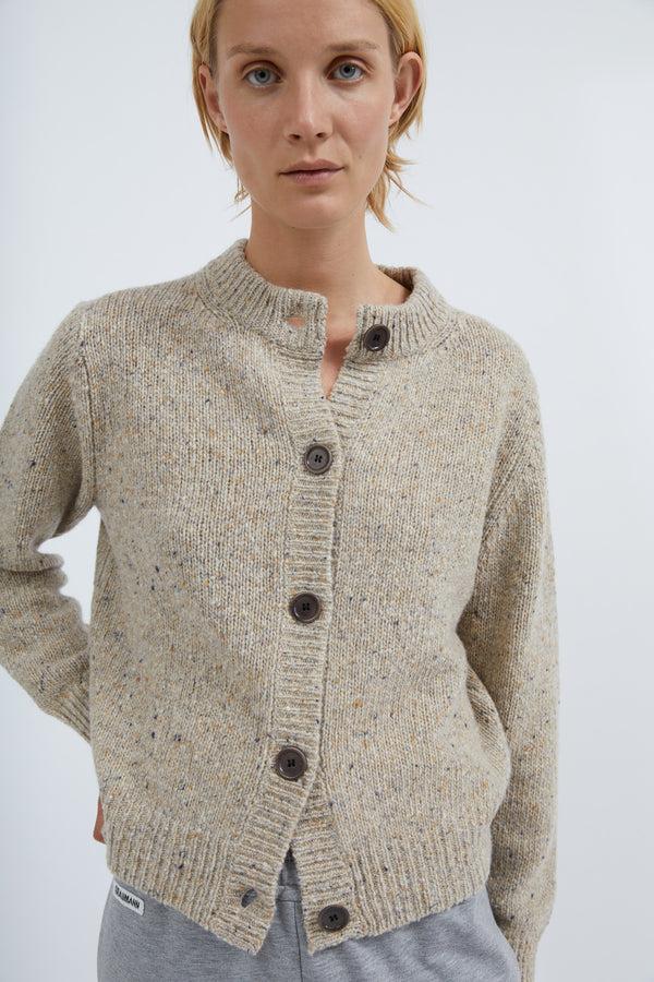 graumann Zita cardigan in Oatcake