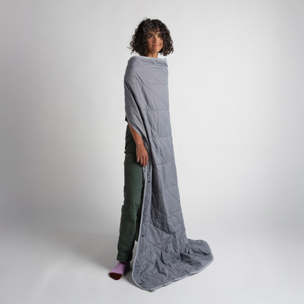 Gravel Layover™ Travel Blanket - Packable & Puffy | Gray