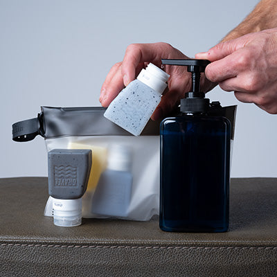 Gravel Travel Bottles For Liquids 3oz (89 Ml) (Two Pack) | Clear & Gray