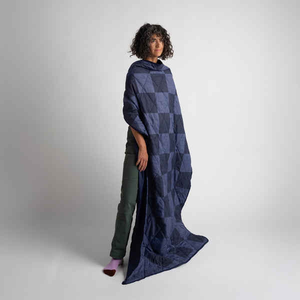 Gravel UltraPak™ Everyday Blanket - More Packable & Puffy | Blue Checkered