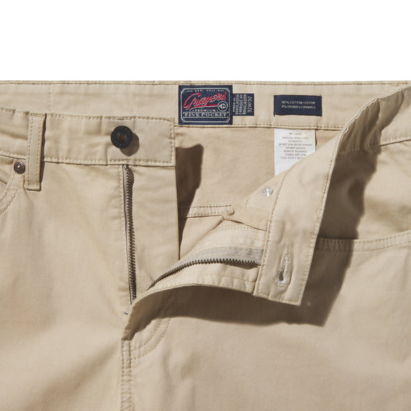 Grayers Alternative Stretch Slim Fit 5 Pocket - Pebble