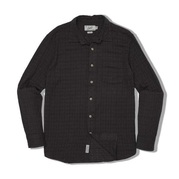 Grayers Bamboo Dobby Long Sleeve Shirt - Washed Black