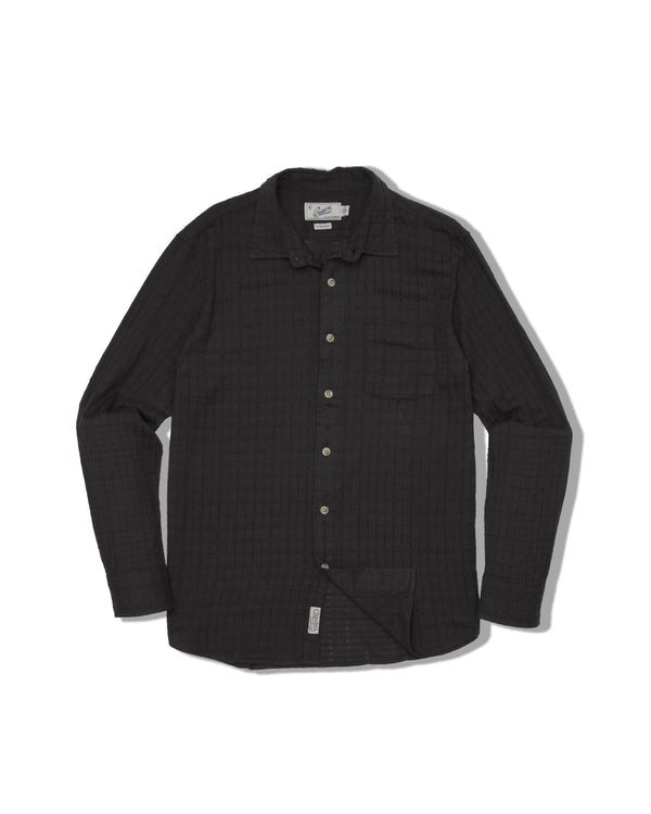 grayers Bamboo Dobby Long Sleeve Shirt - Washed Black