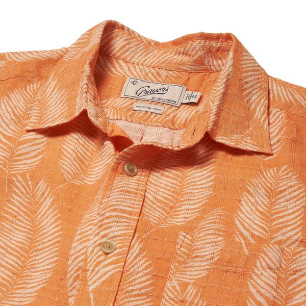 Grayers Bamboo Dobby Printed Short Sleeve Shirt - Coppertone Leaf